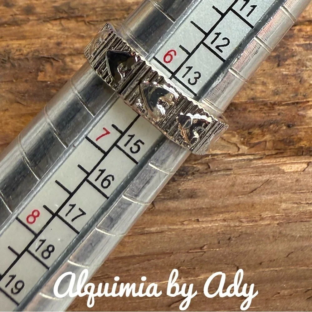 Alquimia Silver Men's Ring with Geometric Design